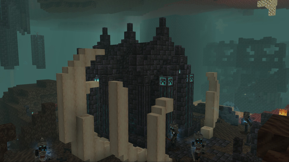 In-game screenshot of the Wither Temple structure